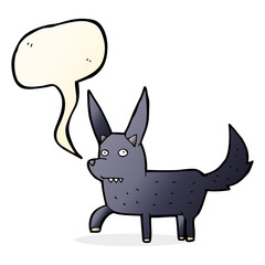 cartoon wild dog with speech bubble
