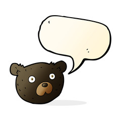 cartoon black bear with speech bubble
