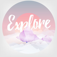 Explore Background with Mountains - Vector Illustration