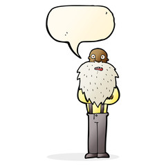 cartoon bearded old man with speech bubble