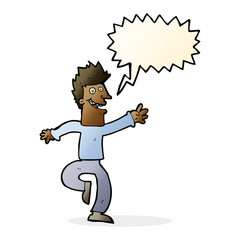Fototapeta premium cartoon happy man with speech bubble