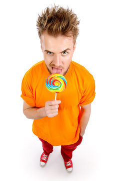 guy with lollipop