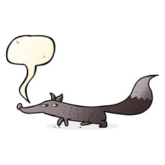 cartoon little fox with speech bubble