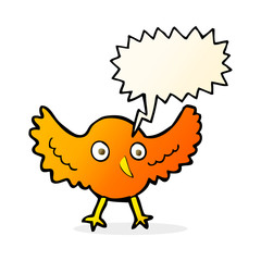 cartoon bird with speech bubble