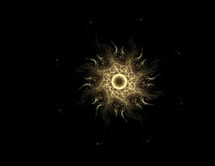 Fototapeta premium Shiny colorful fractal space, digital artwork for creative graphic design