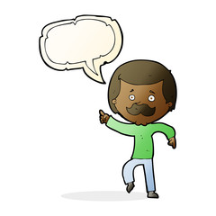 cartoon dancing dad with speech bubble