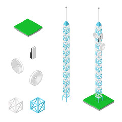 A vector isometric illustration of Telecommunications communication.
Various wireless technology for global connection and communication.