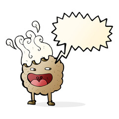 cookie cartoon character with speech bubble