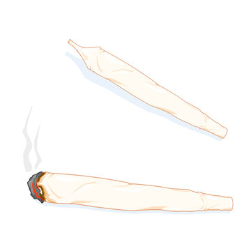 A vector isometric illustration of a joint.
A rolled joint for smoking weed or other narcotics drugs.