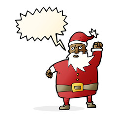 cartoon santa claus with speech bubble
