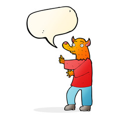 cartoon fox with speech bubble