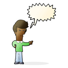 cartoon man pointing with speech bubble