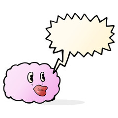 cartoon cloud symbol with speech bubble