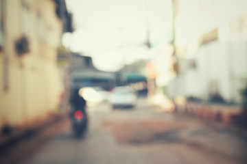 Blurred of car in city