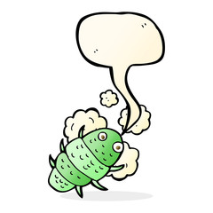 cartoon bug with speech bubble