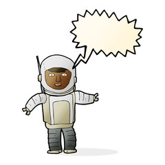 cartoon astronaut with speech bubble