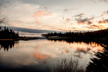 coucher de soleil sur la côte de la Nouvelle-Écosse