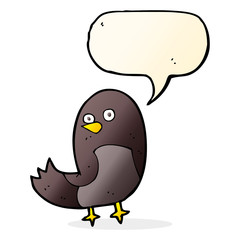 cartoon bird with speech bubble