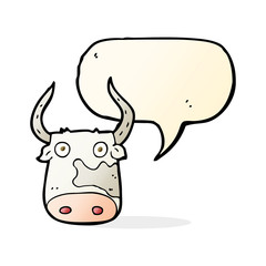 cartoon cow with speech bubble