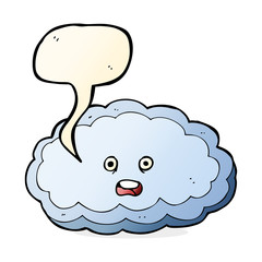 cartoon decorative cloud with speech bubble