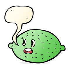 cartoon lime with speech bubble