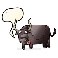cartoon bull with speech bubble