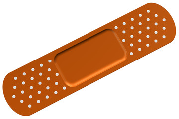 Single adhesive bandage on white background