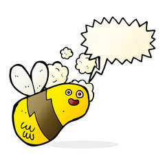 cartoon bee with speech bubble