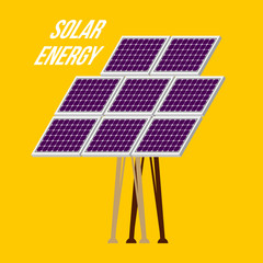 Solar Panel Isolated on Yellow Background