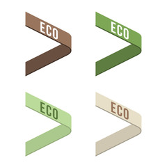 Green and Brown Side Eco Ribbons