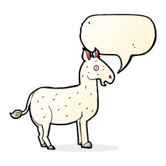 cartoon mule with speech bubble