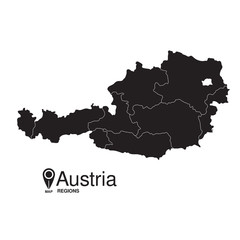 Obraz premium Austria regions map