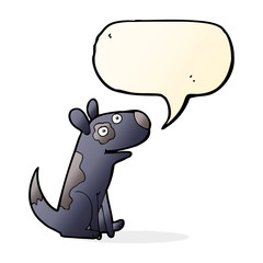 cartoon happy dog with speech bubble