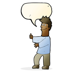 Fototapeta premium cartoon happy man with speech bubble