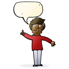 cartoon man asking question with speech bubble