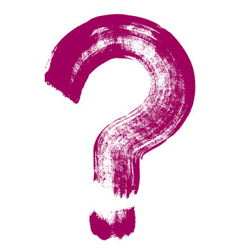 Original hand-painted question symbol.