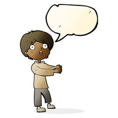 cartoon shocked boy with speech bubble