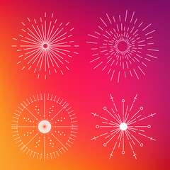 Abstract Creative concept vector icon of sunbursts for Web and Mobile Applications isolated on background. Vector illustration template design, Business infographic and social media, origami icons. 