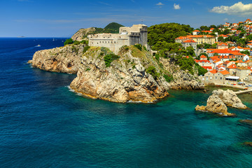 Old city of Dubrovnik with magical turquoise bay,Croatia,Europe