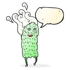 cartoon monster with speech bubble