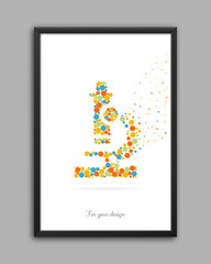 Abstract Creative concept vector icon of microscope for Web and Mobile Applications isolated on background. Art illustration template design, Business infographic and social media, logo.