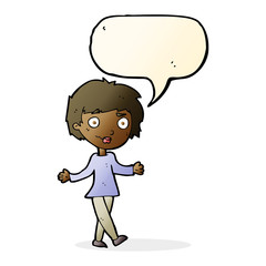 cartoon confused woman with speech bubble
