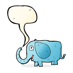 cartoon baby elephant with speech bubble