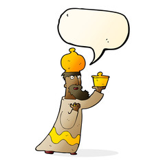 one of the three wise men with speech bubble