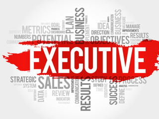 Executive word cloud, business concept background