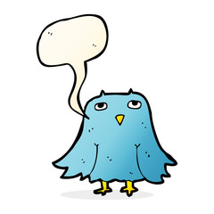 cartoon owl with speech bubble
