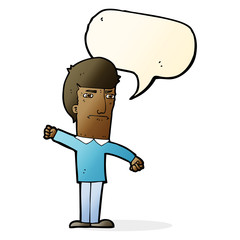 cartoon angry man with speech bubble