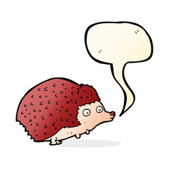 cartoon hedgehog with speech bubble