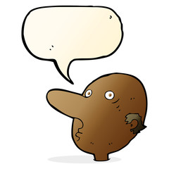 cartoon balding man with speech bubble