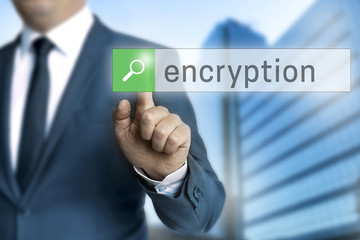 Fototapeta na wymiar encryption browser is operated by businessman